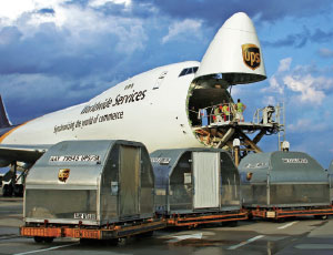 NOTHING TO TURN YOUR NOSE UP AT: The standard 747-400 Freighter, like this UPS-owned craft, can carry 124 tons of cargo up to 4,450 nautical miles, according to Boeing.